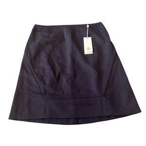 Tory Burch A-Line Wool Skirt Women 0 Blue Lined Regular Fit Flat Front Back Zip